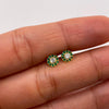 Topos Ciculo borde verde centro blanco Oro amarillo 18k 0,75 Gr / 5,4 mm