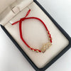 Pulsera tejida con herraje de corona con circones blancos  Oro amarillo 18k 2,85 Gr