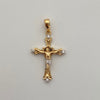 Dije cruz cristo con circones blancos  Oro amarillo 18k 2,85 Gr / 18,7 mm / 3,2 Cm