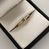 Anillo Circon Cuadrado Verde Oro amarillo 18k / Talla 7 / 1,2 Gr / 1,3 mm