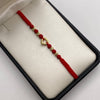 Pulsera tejida silueta corazon liso balines diamantados #4 Oro amarillo 0,55 Gr