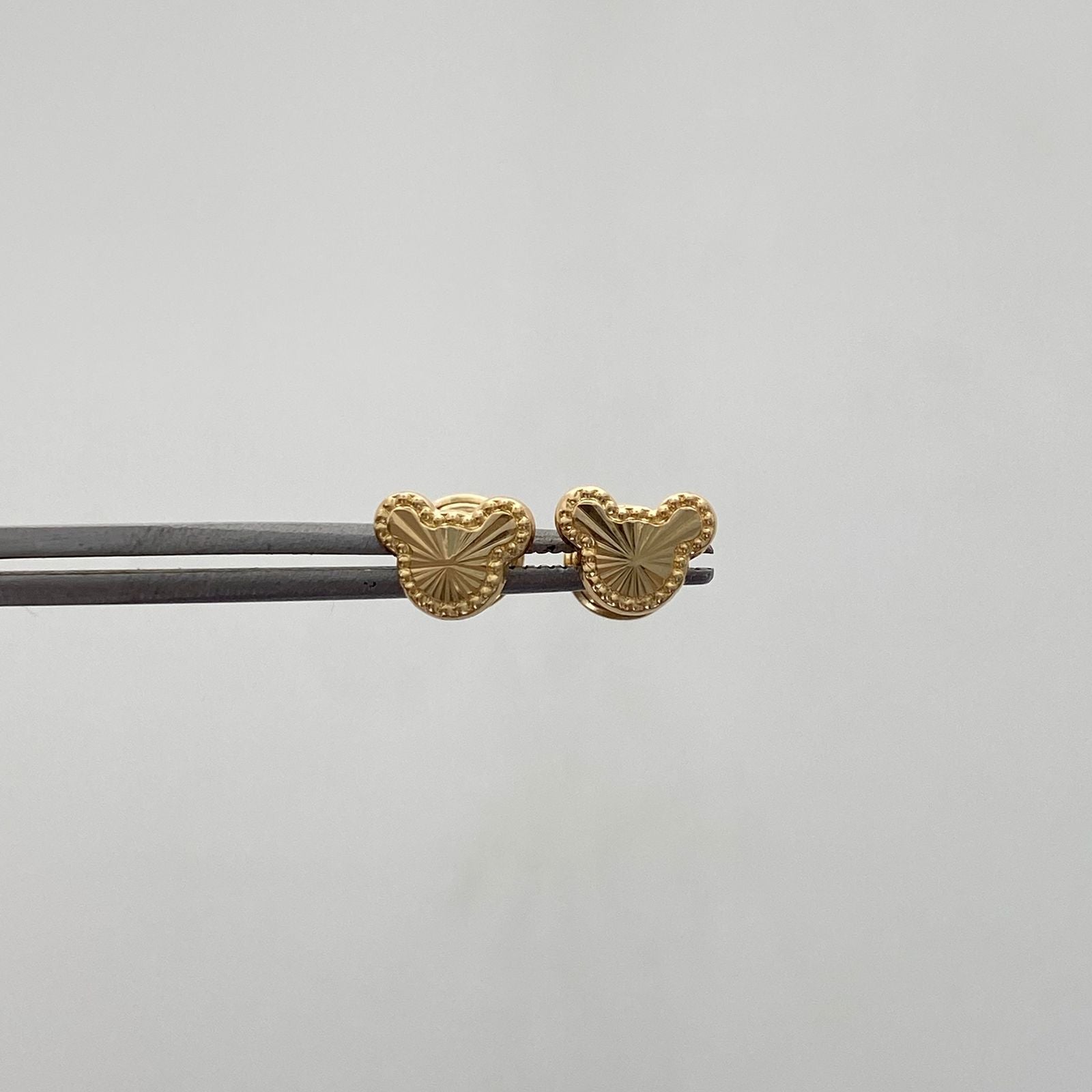 Topos Raton Diamantado Caricatura Oro amarillo 18k 0,6 Gr / 7,4 mm