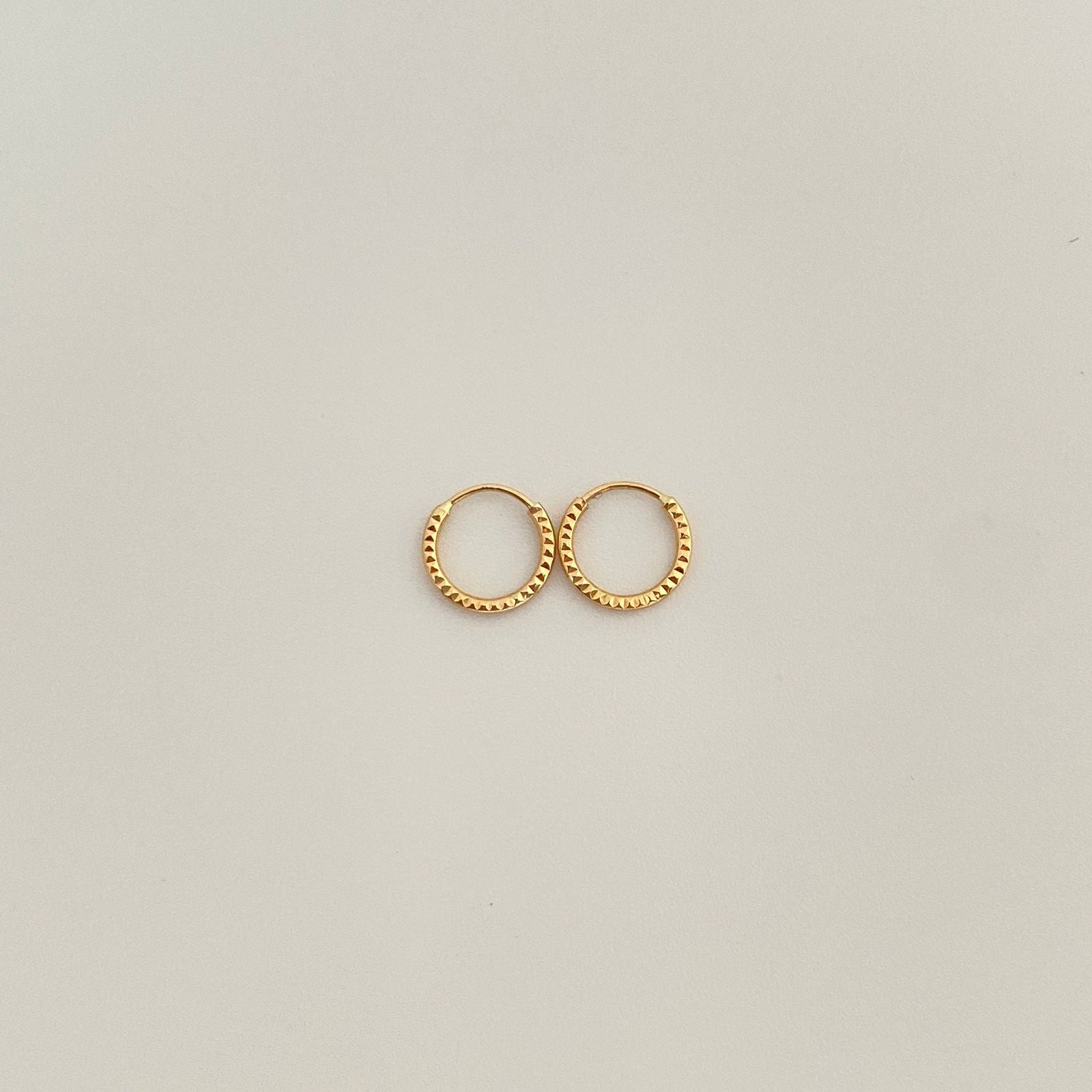 Candonga imperdible diamantada Oro amarillo 18k 0,3 Gr / 1,0 Cm