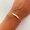 Pulso bebé Placa Rectangular Aro Oro amarillo 18k 1,20 Gr / 2,7 mm / 15 Cm Broche 0,20