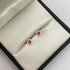 Topos Corazon circones fucsias y blancos Oro amarillo 18k 0,9 Gr / 6,1 mm