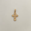 Dije Cruz trebol diamantado Oro amarillo 18k +2 / 2,35 Gr / 1,6 mm / 3 Cm