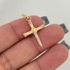 Dije cruz clavo centro x casting blanco Oro amarillo 18k 1,5 Gr / 3,0 Cm