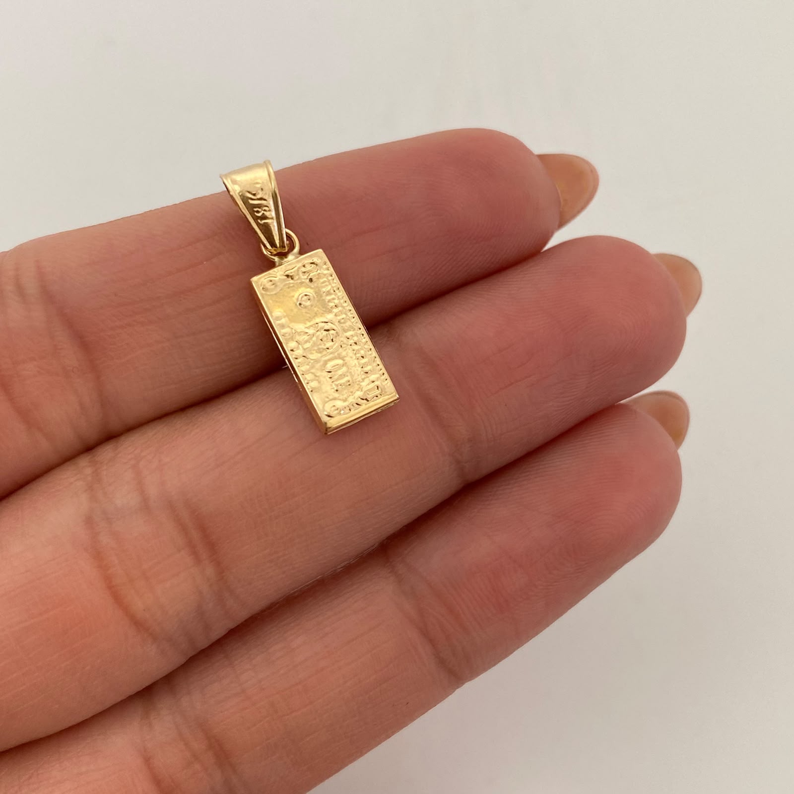 Dije Dolar Oro amarillo 18k 0,65 Gr / 6,7 mm / 2,2 Cm
