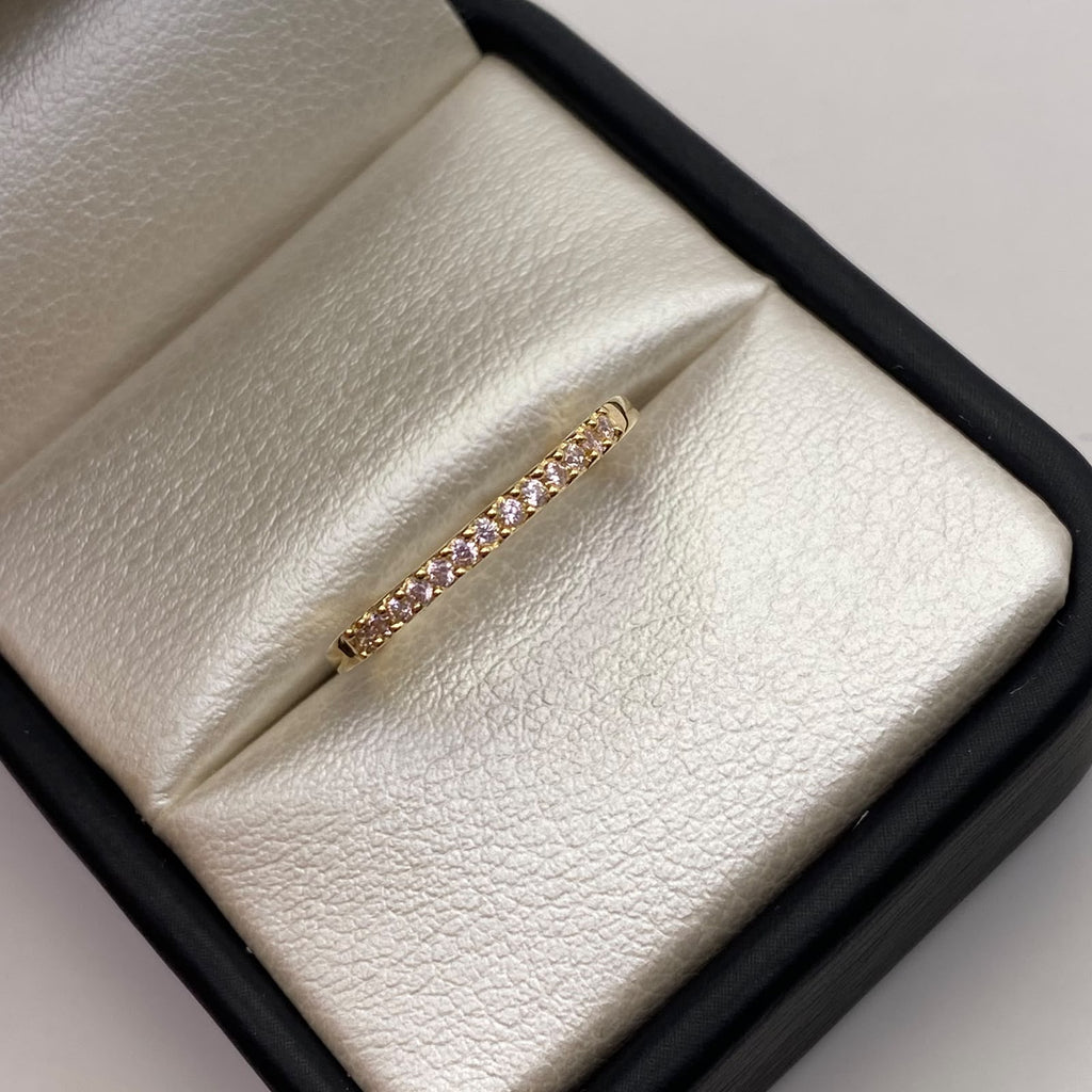 Anillo Churumbela rosa pastel Oro amarillo 18k / Talla 8 / 1,47 Gr / 1,2 mm
