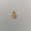 Dije circulo silueta corona Oro amarillo 18k 0,8 Gr / 1,5 Cm