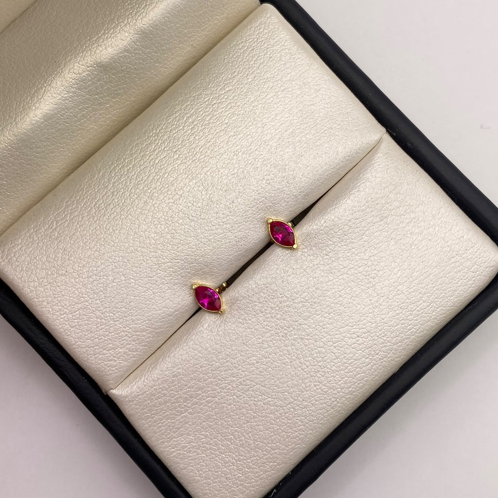 Topos Circon fucsia Oro amarillo 18k 0,65 Gr / 3,6 mm