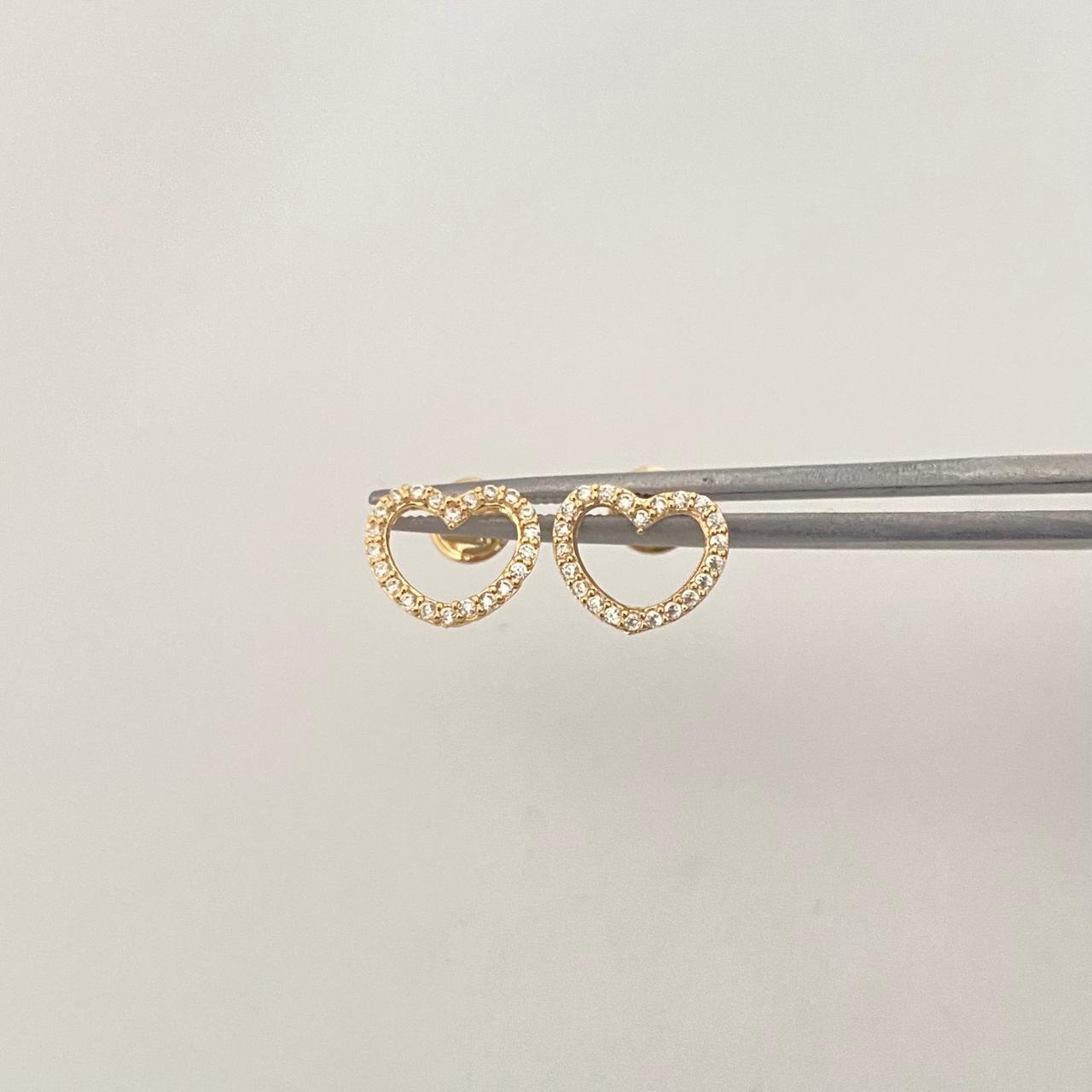 Topos silueta corazón casting blanco Oro amarillo 18k 1,10 Gr / 10,5 mm