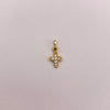 Dije mini cruz ovalada circones blancos Oro amarillo 18k 0,45 Gr / 6,42 mm / 1,2 Cm