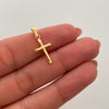 Dije Cruz Tubular Oro amarillo 18k 0,4 Gr / 9,9 mm / 2,1 Cm