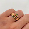 Anillo 15 Corona Casting Verde Oro amarillo 18k / Talla 8 / 3,15 Gr
