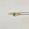 Anillo ondas diamantes centro esmeralda (Joya 750) Oro amarillo 18k / Talla 7 1/2 / 1,95 Gr