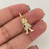 Dije niña centro circones blancos Oro amarillo 18k 1,90 Gr / 2,5 Cm