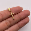 Dije Cruz tubular Oro amarillo 18k 0,4 Gr / 9,6 mm / 2,5 Cm
