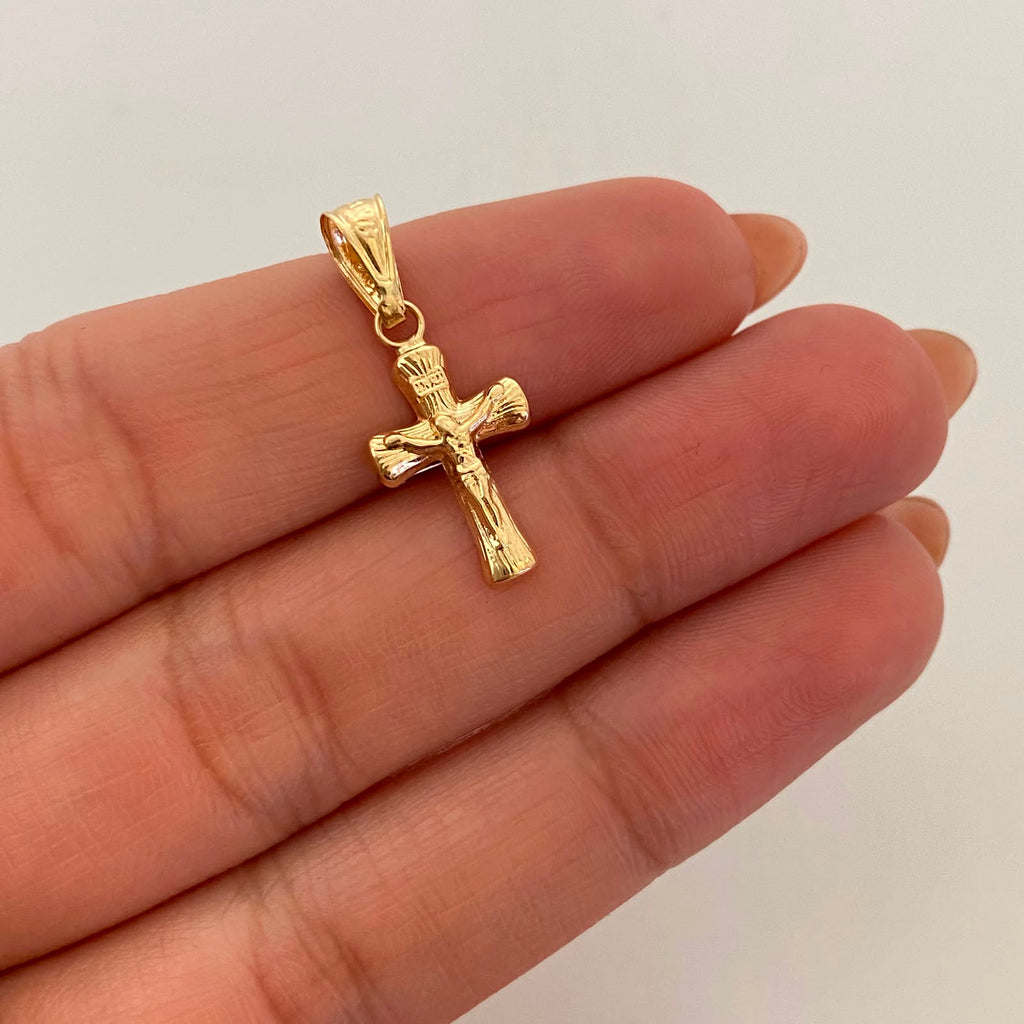 Dije Cruz Cristo Oro amarillo 18k 0,5 Gr / 10,3 mm / 2,4 Cm