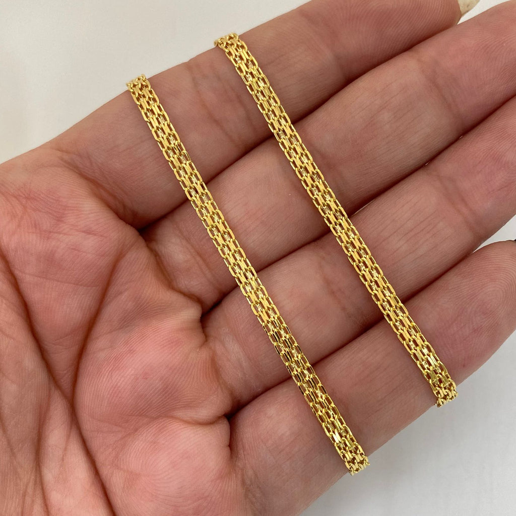 Cadena It china doble carril  Oro amarillo 18k +1 / 5,50 Gr / 3,2 mm / 60 Cm