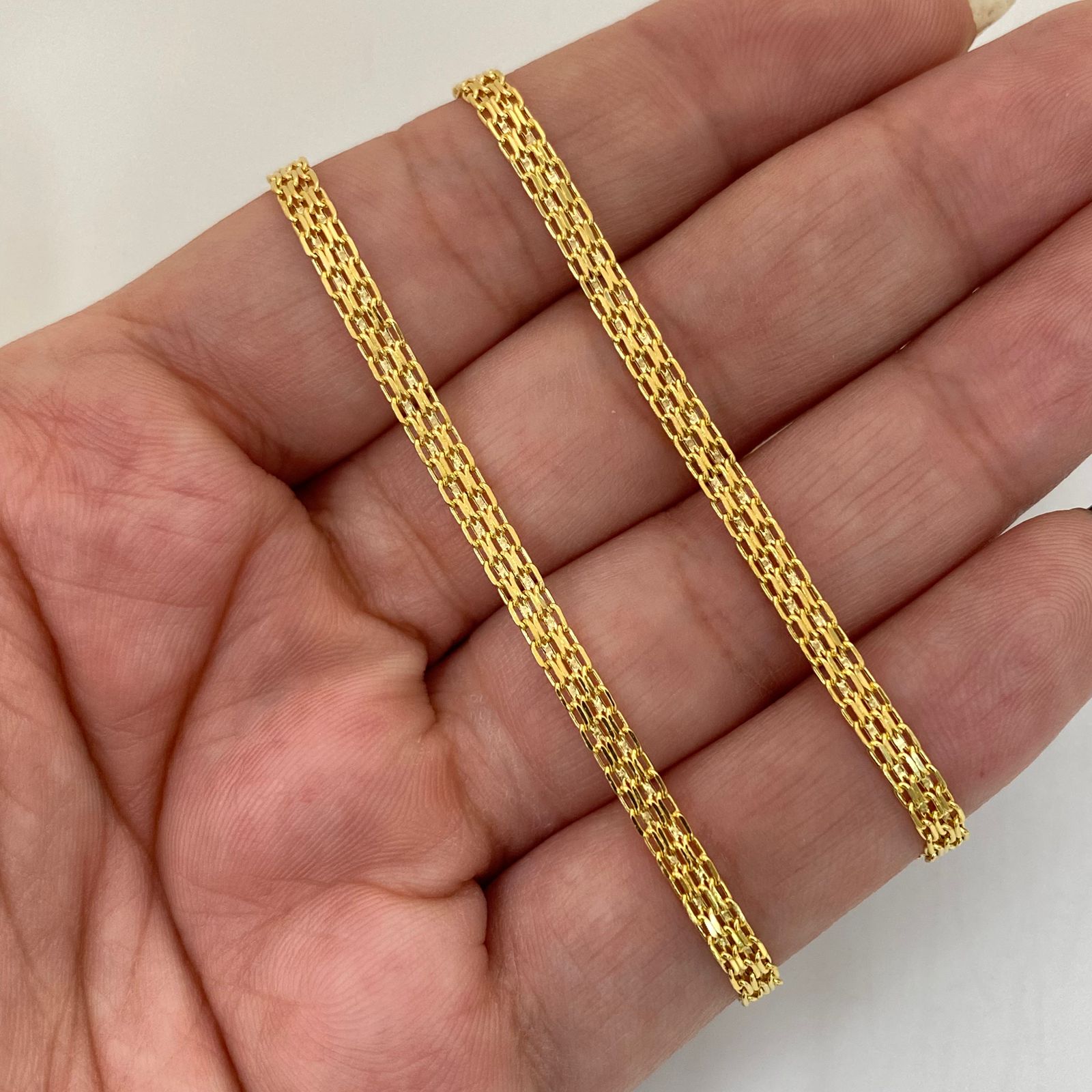 Cadena It china doble carril  Oro amarillo 18k +1 / 6,95 Gr / 4,1 mm / 60 Cm