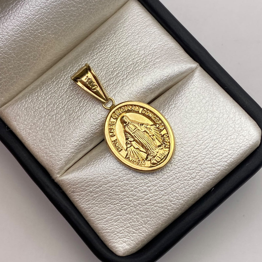 Dije Virgen milagrosa Oro amarillo 18k 1,4 Gr / 14,5 mm / 2,8 Cm