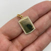 Dije Placa circon blanco Oro amarillo 18k 2,5 Gr / 12,9 mm / 2,8 Cm