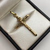 Dije cruz cristo tubular  Oro amarillo 1,3 Gr / 3,5 Cm