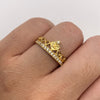 Anillo 15 corazón circones blancos Oro amarillo 18k / Talla 6 / 2,06 Gr / 2,25 mm