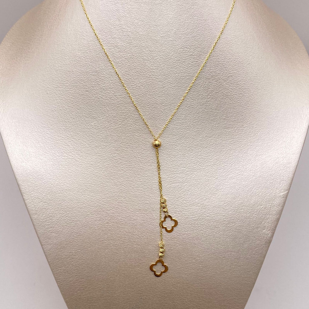 Cadena It Aro segudido especial Trebol Silueta Oro amarillo 18k 2,4 Gr / 0,7 mm / 45 Cm