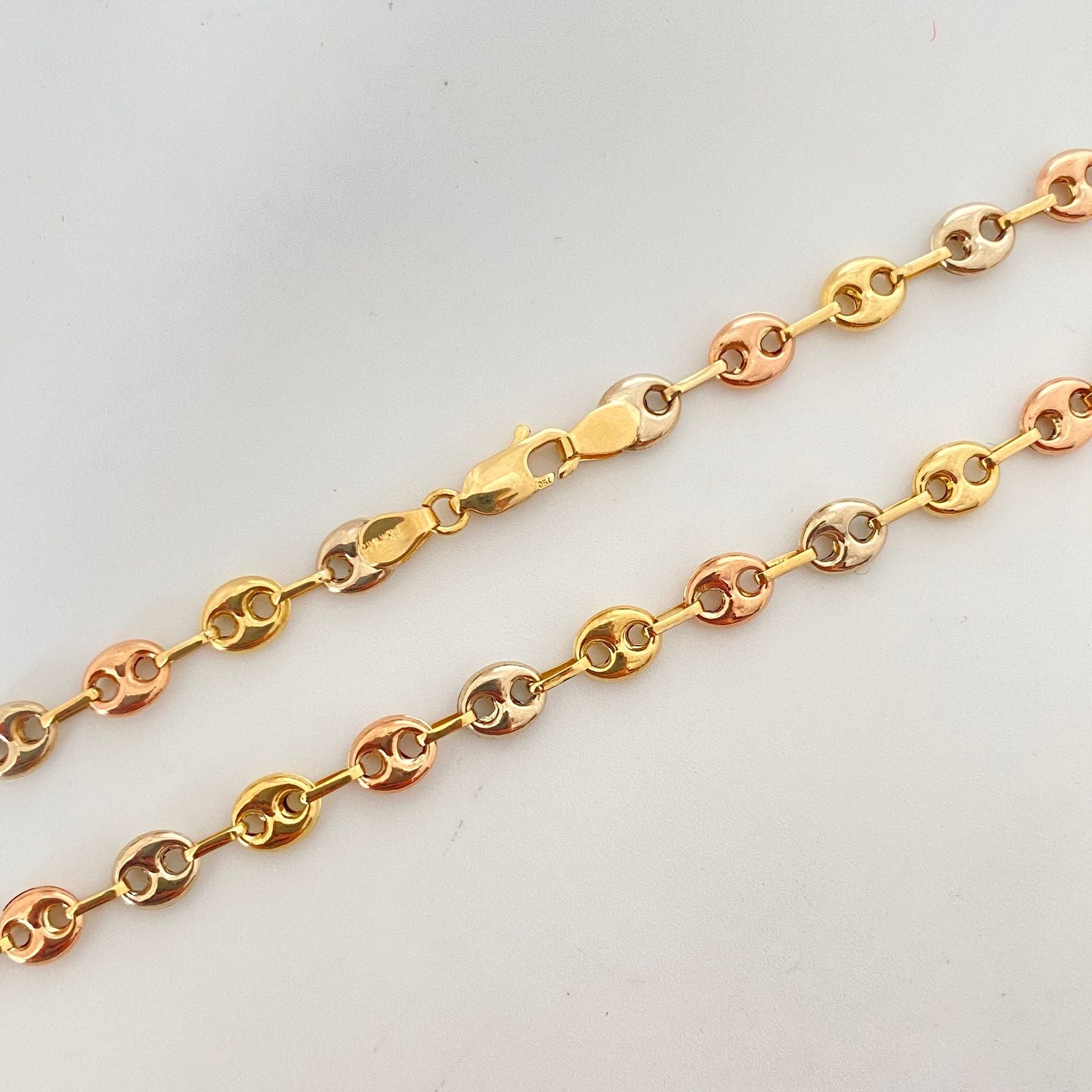 Cadena gc Tres oros 18k 7,95 Gr / 5,3 mm / 51 Cm Broche 0,60
