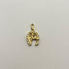 Dije Herradura y caballo Casting Blanco Oro amarillo 18k 1,85 Gr / 11,7 mm / 2 Cm