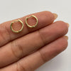 Candonga Tipo huggies circones blancos Oro amarillo 18k 1,25 Gr / 1 Cm