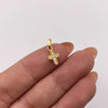 Dije mini cruz ovalada circones blancos Oro amarillo 18k 0,45 Gr / 6,35 mm / 1,3 Cm