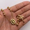 Rosario bola diamantada 5 y 6 virgen milagrosa  Oro amarillo 18k 15,20 Gr / 60 Cm