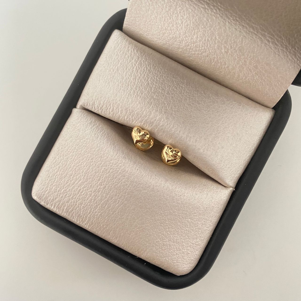 Topos corazon inflado diamantado Oro amarillo 18k 0,5 Gr / 4,5 mm