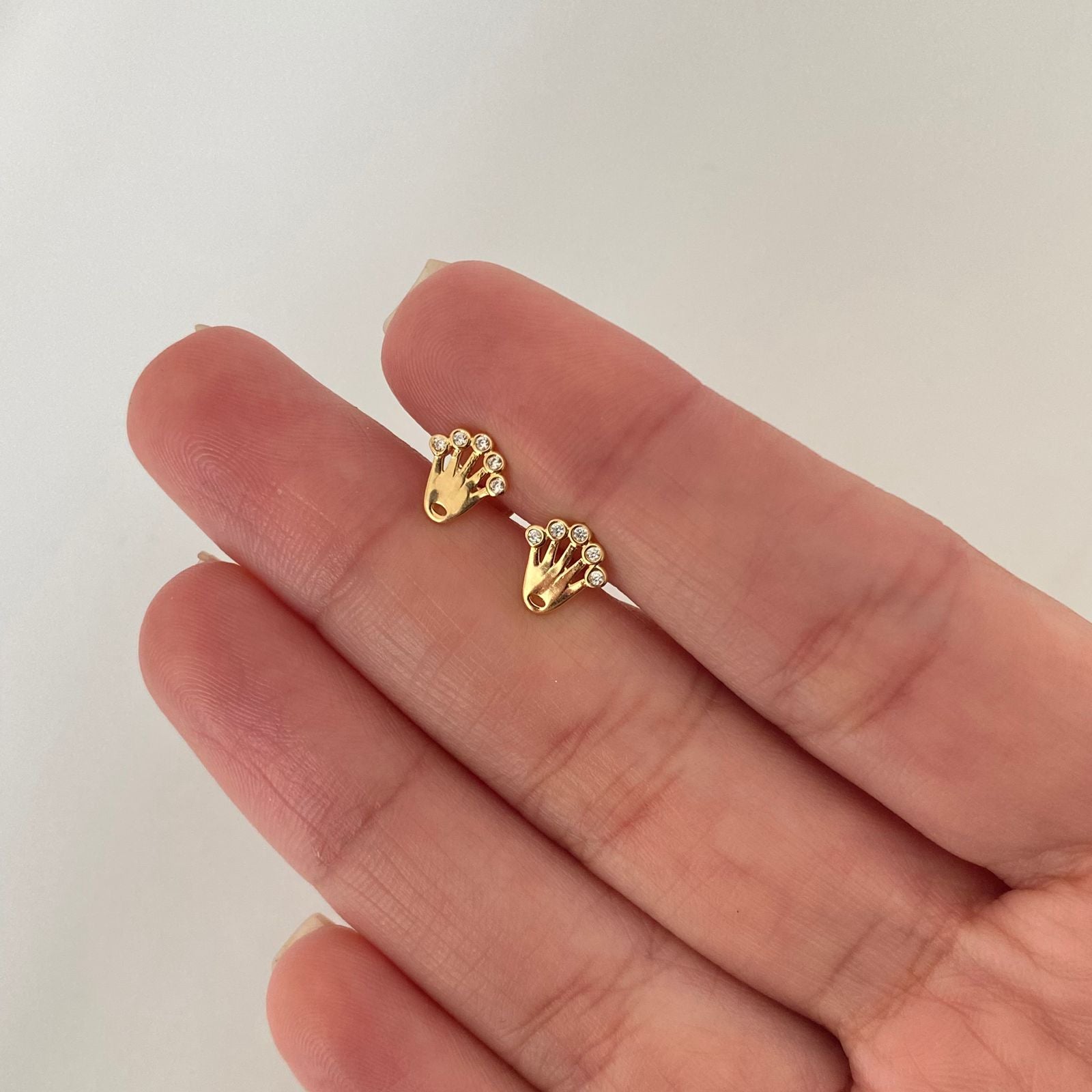 Topos corona puntas circones Oro amarillo 18k 1,0 Gr / 6,8 mm