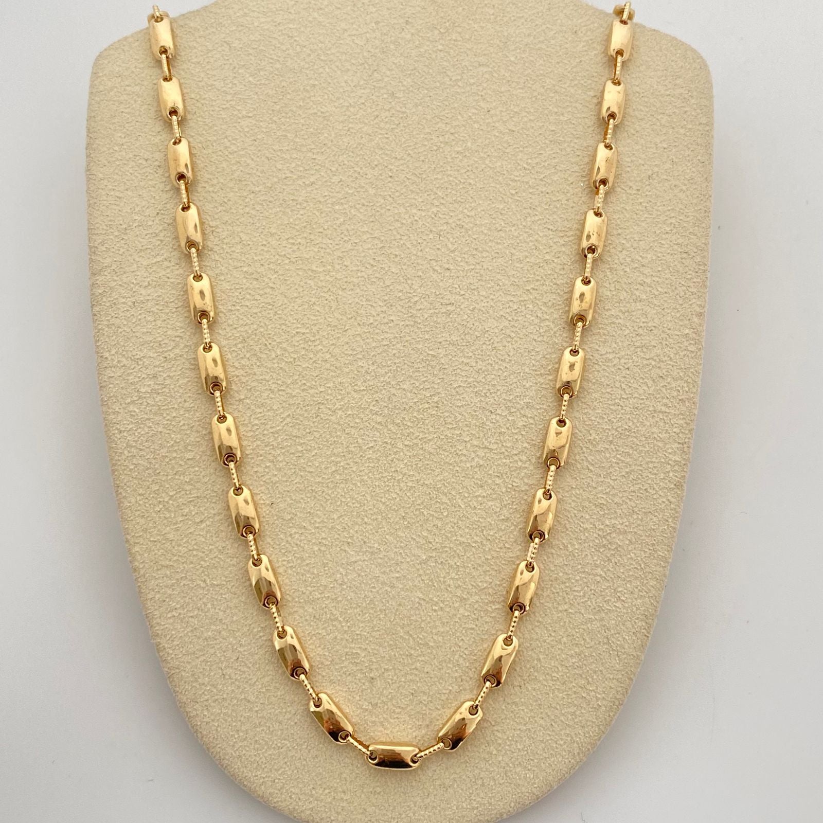 Cadena rustica lisa  Oro amarillo 18k 14,85 Gr / 3,8 mm / 60 Cm Broche 0,60