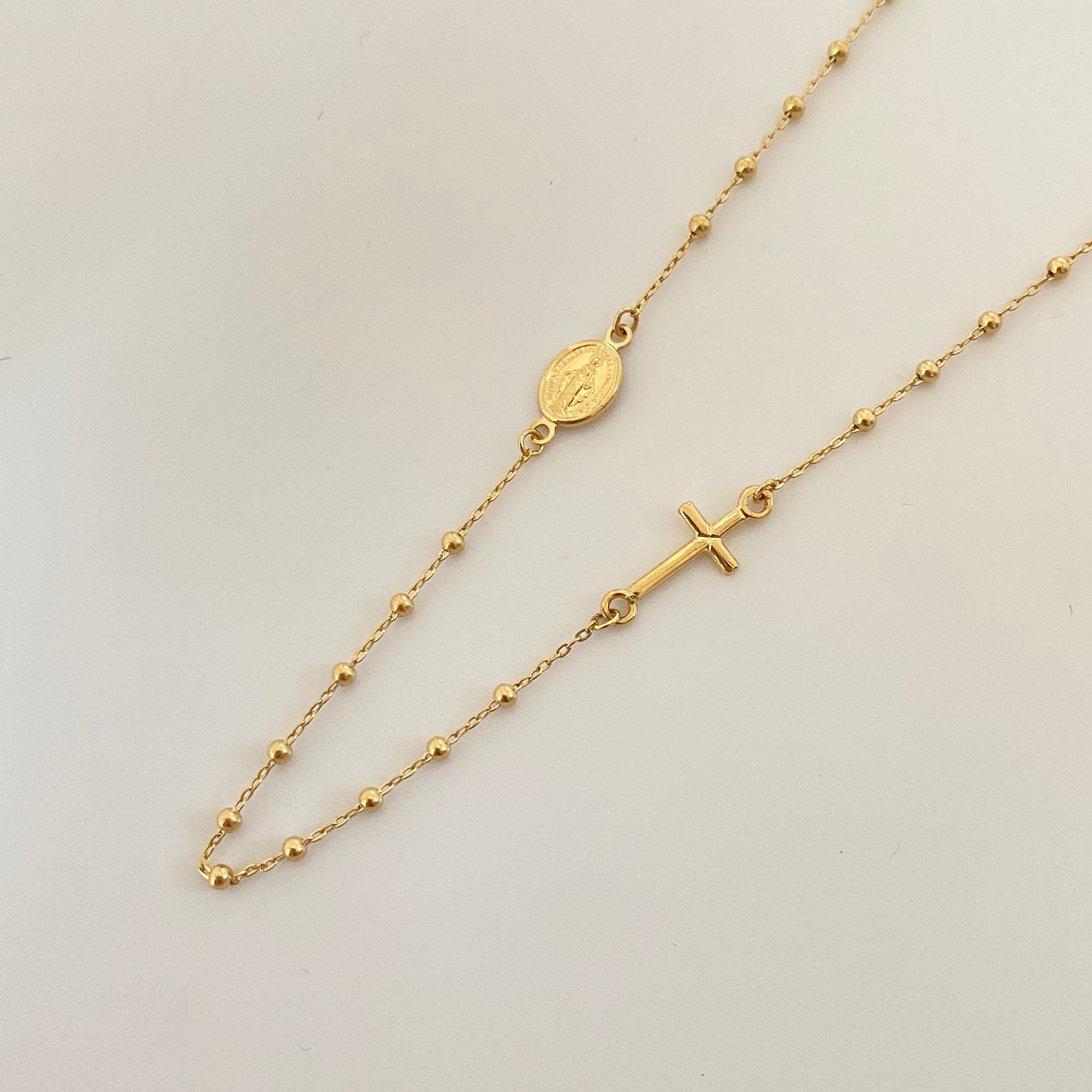 Rosario It liso  Oro amarillo 18k +4 / 3 Gr / 2 mm / 45 Cm