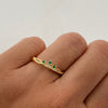 Anillo 15 Tiara Circones verdes Oro amarillo 18k / Talla 8 / 1,8 Gr