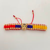 Pulsera tejida Tigre Col Bolas diamantadas(por fabricacion) personalizado Oro amarillo 18k 11,05 Gr