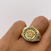 Anillo Rx circones verdes Oro amarillo 18k / Talla 8 / 7,46 Gr / 5,4 mm