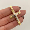 Dije It Dije cruz circon blanco Oro amarillo y Oro blanco 18k +4 / 4,0 Gr / 45,1 Cm