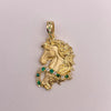 Dije Caballo mate circones verdes y blancos Oro amarillo 18k 6,56 Gr / 19,9 mm / 3,5 Cm