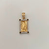 Dije Rectangular Casting Negro y Blanco Virgen Milagrosa Oro amarillo 18k 3,35 Gr / 11,6 mm / 2,5 Cm