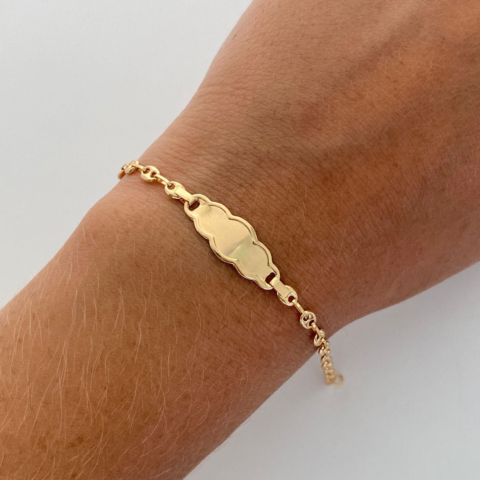 Pulso bebé Gc Placa nube Oro amarillo 18k 2,10 Gr / 3,3 mm / 16 Cm Broche 0,40