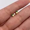 Topos Corazon circon verde Oro amarillo 18k 0,6 Gr / 3,5 mm