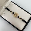 Pulsera tejida de herrraje rx con bolas diamantadas 6mm y 3mm  Oro amarillo 18k 3,8 Gr