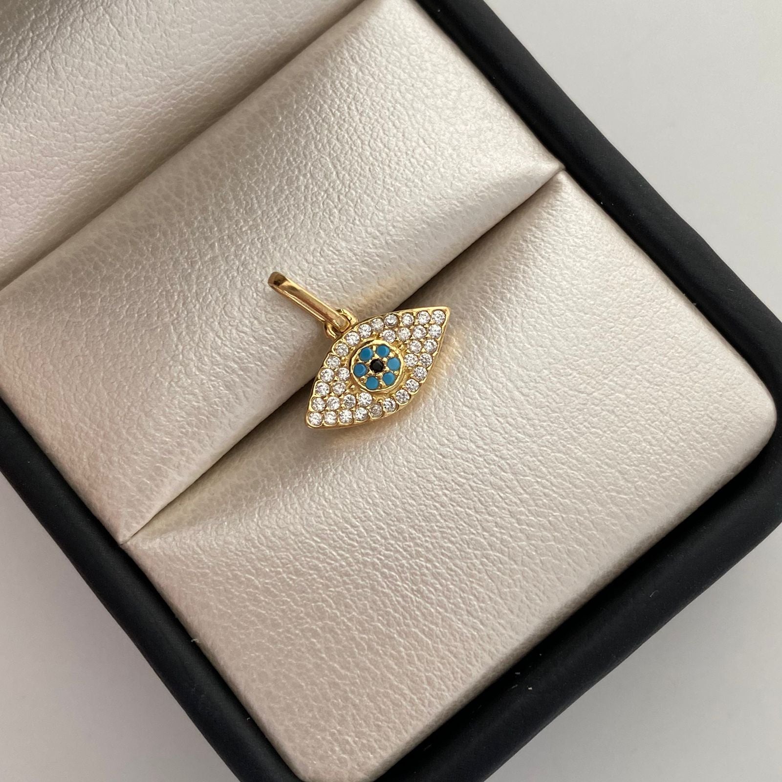 Dije Ojo Turco Oro amarillo 18k 1,1 Gr / 13,5 mm / 1,4 Cm