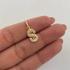 Dije Signo Pesos Casting Oro amarillo 18k 1,05 Gr / 8,5 mm / 2 Cm